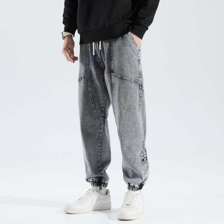 Men's Denim Joggers - Relaxed Fit Casual Trousers