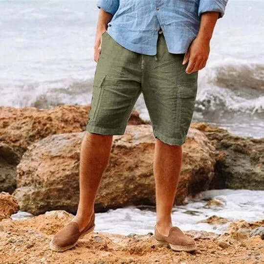 Men's Linen Blend Casual Shorts