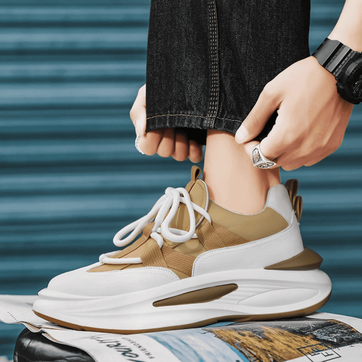 Men's Chunky Trainers Cushioned Sole Lace-Up