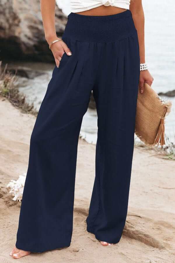 Cotton Linen Slim Fit Trousers