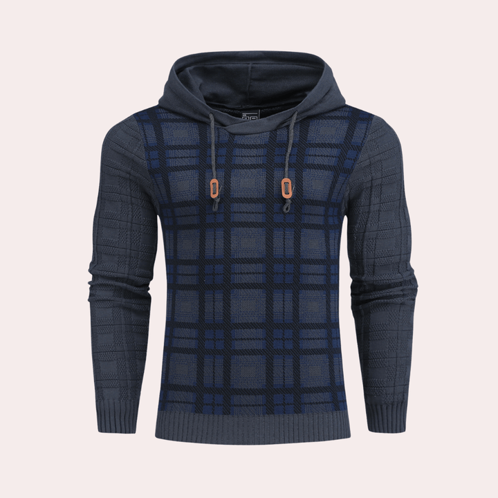 Men's Checkered Knit Sweater - Warm - Stylish