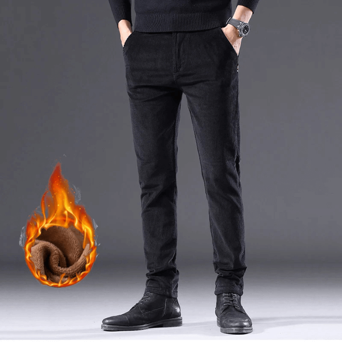 Men's Fleece-Lined Corduroy Winter Pants