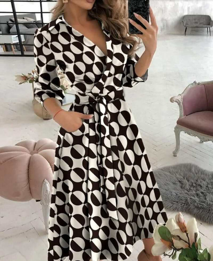 Women's Elegant Wrap Midi Dress
