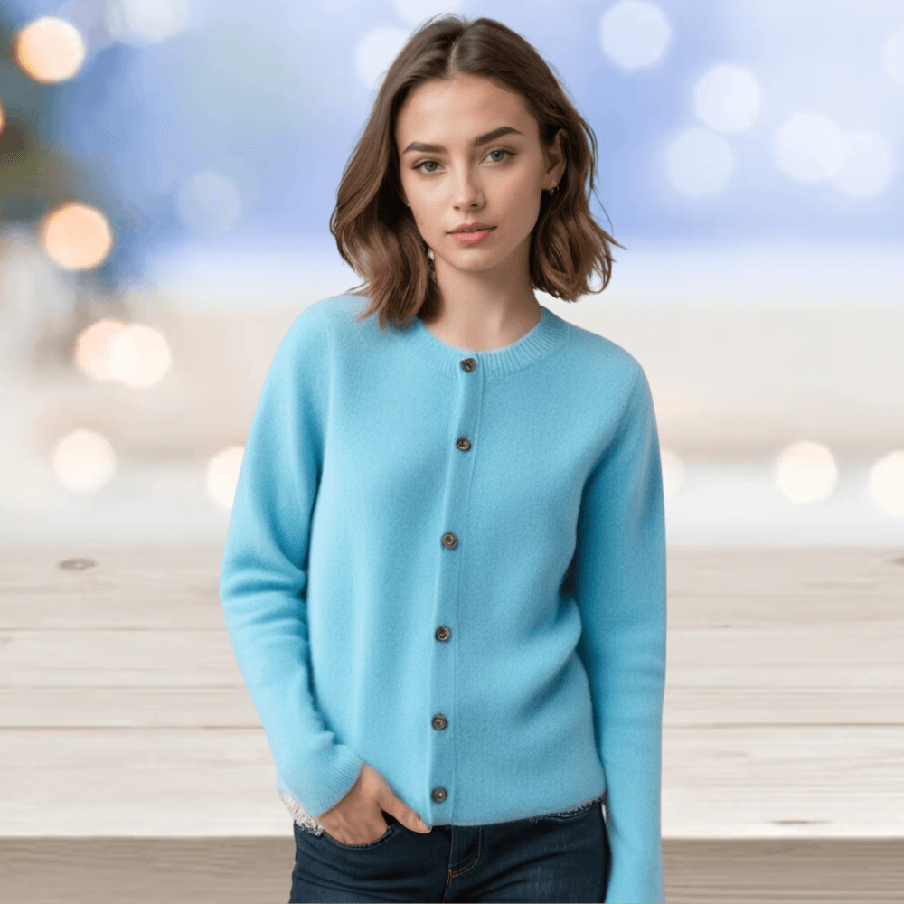 Women's Cashmere Cardigan with V-Neck