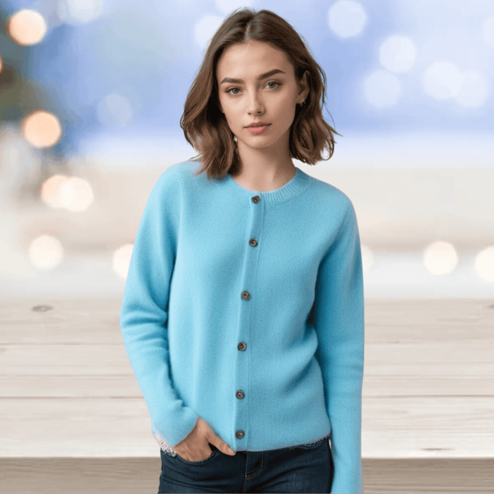 Women's Cashmere Cardigan with V-Neck