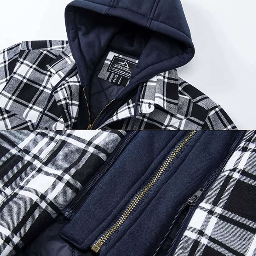 Men's Checked Long Sleeve Casual Jacket