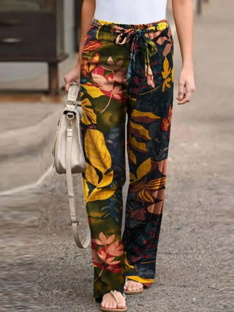 Women's Floral Wide-Leg Pants