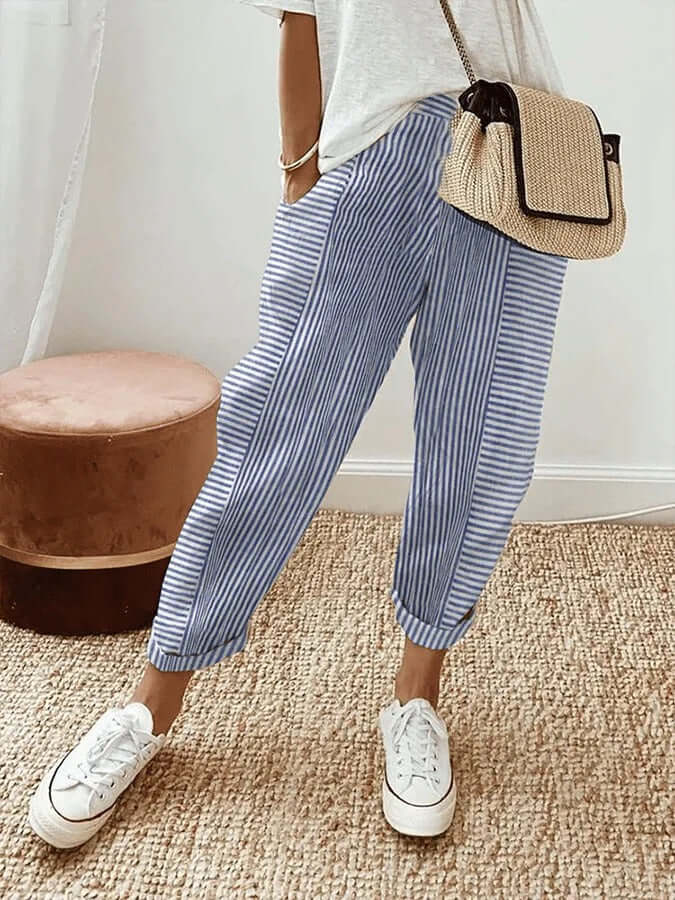 Striped Casual Trousers
