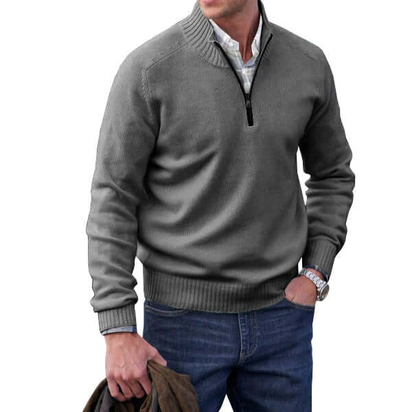 Men's Cashmere Zip Sweater