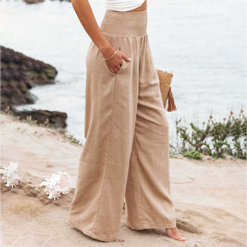 Wide Leg Linen Trousers