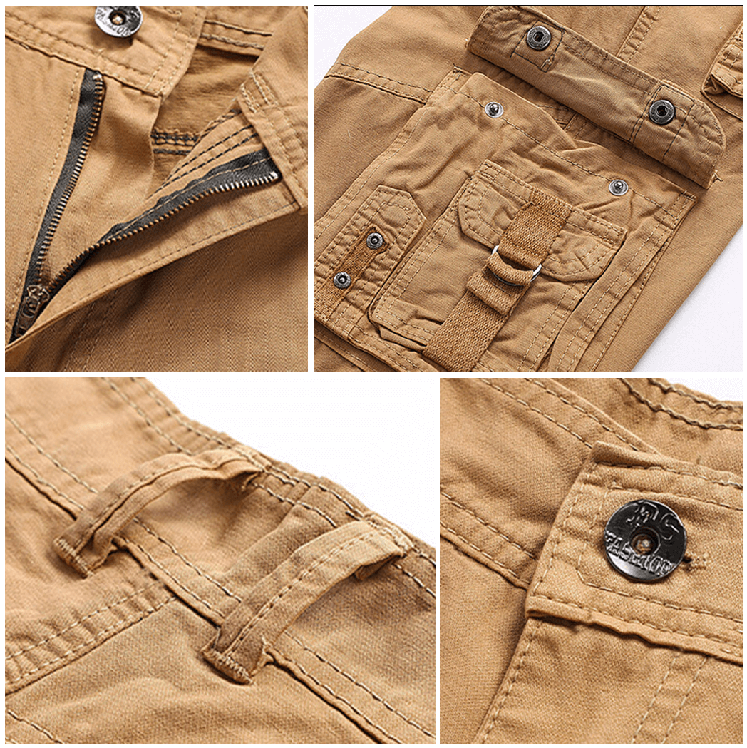 Men's Relaxed Fit Cargo Trousers with Adjustable Cuffs