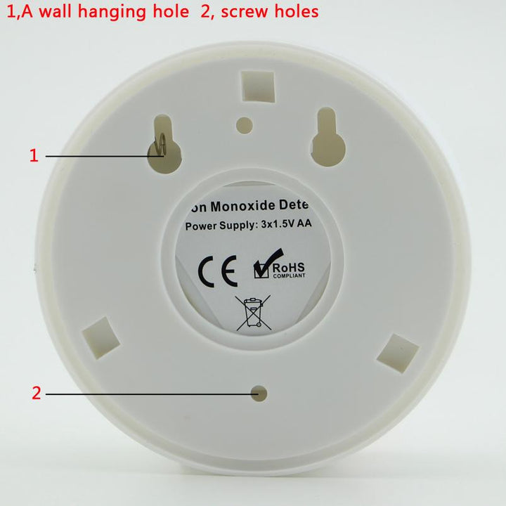 "Compact digital smoke and carbon monoxide detector with LCD display and dual detection for enhanced home safety."