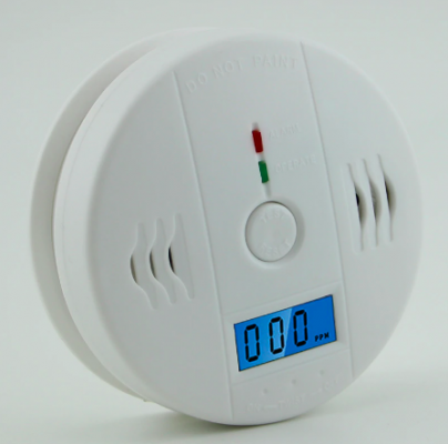 "Compact digital smoke and carbon monoxide detector with LCD display and dual detection for enhanced home safety."
