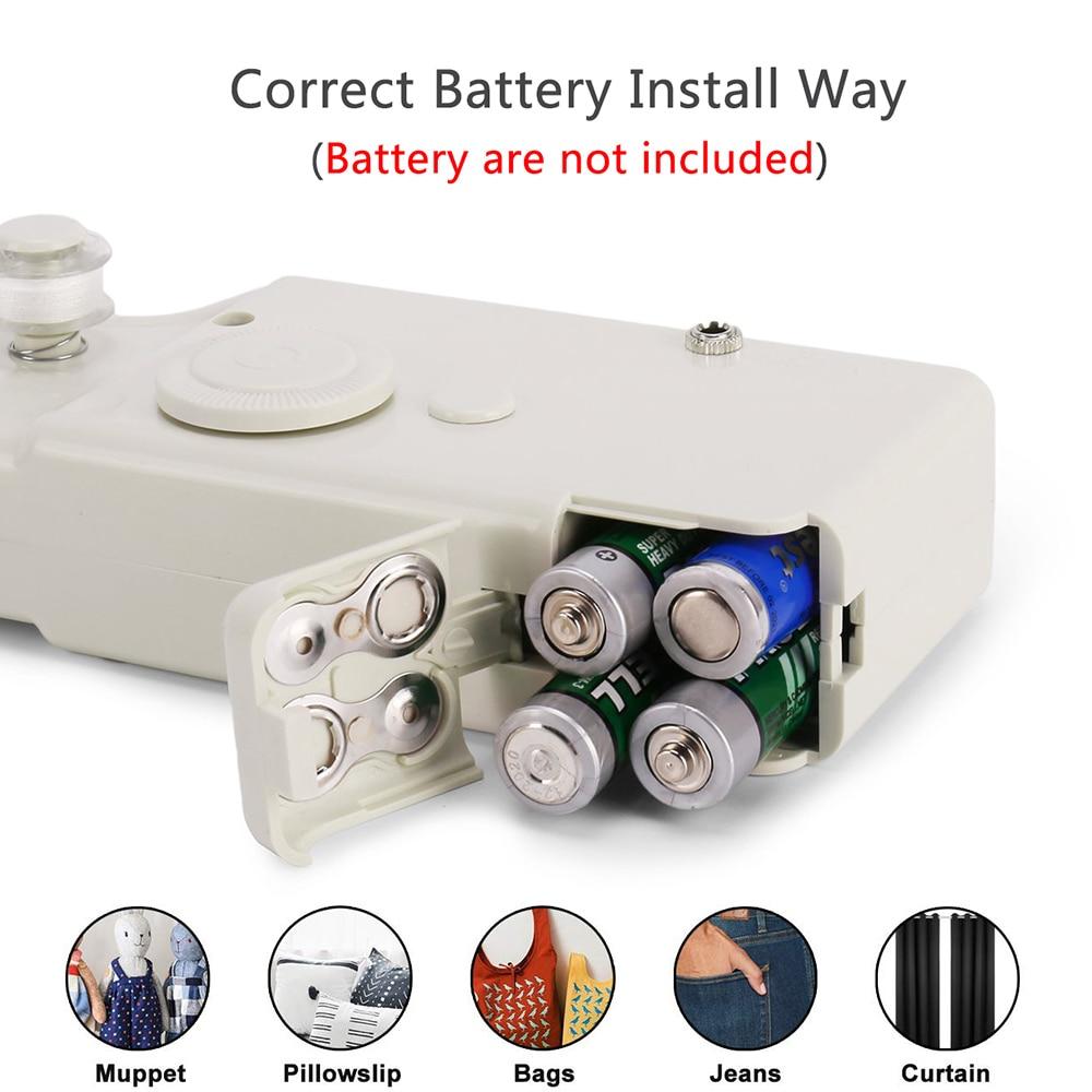 "Compact, portable handheld mini sewing machine for quick repairs and crafts, battery-operated for on-the-go convenience."