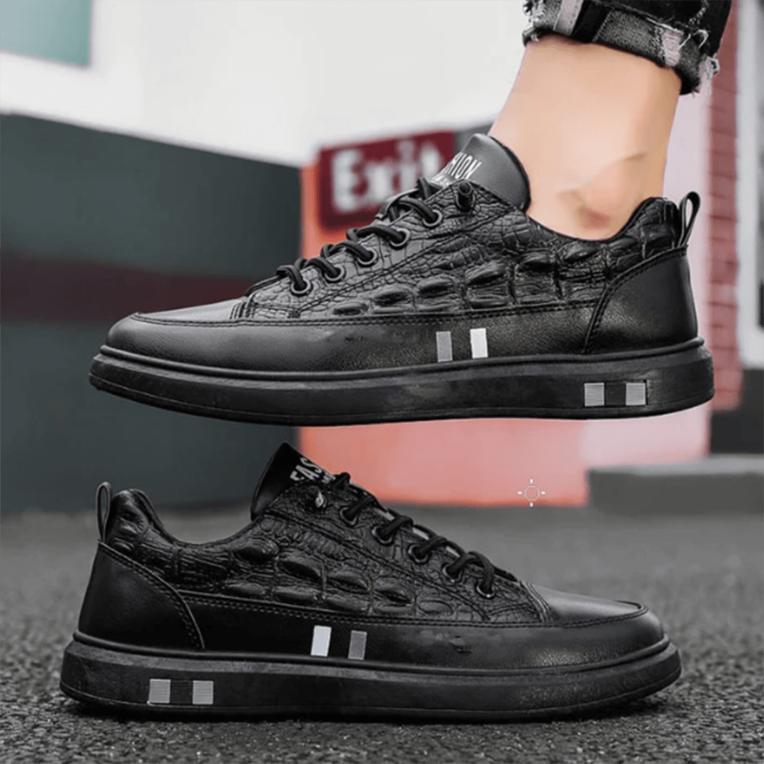 Men's Quilted Low-Top Leather Trainers