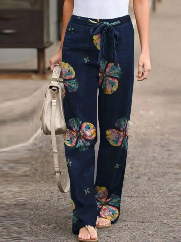 Women's Floral Wide-Leg Pants