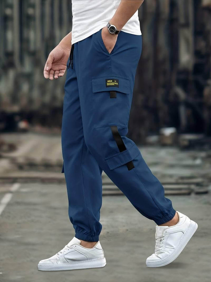 Men's Relaxed Fit Cargo Joggers with Drawstring