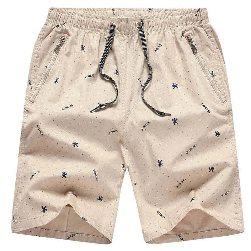 Men's Cotton Blend Casual Shorts with Zipper Pocket