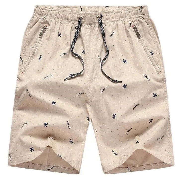Men's Cotton Blend Casual Shorts with Zipper Pocket