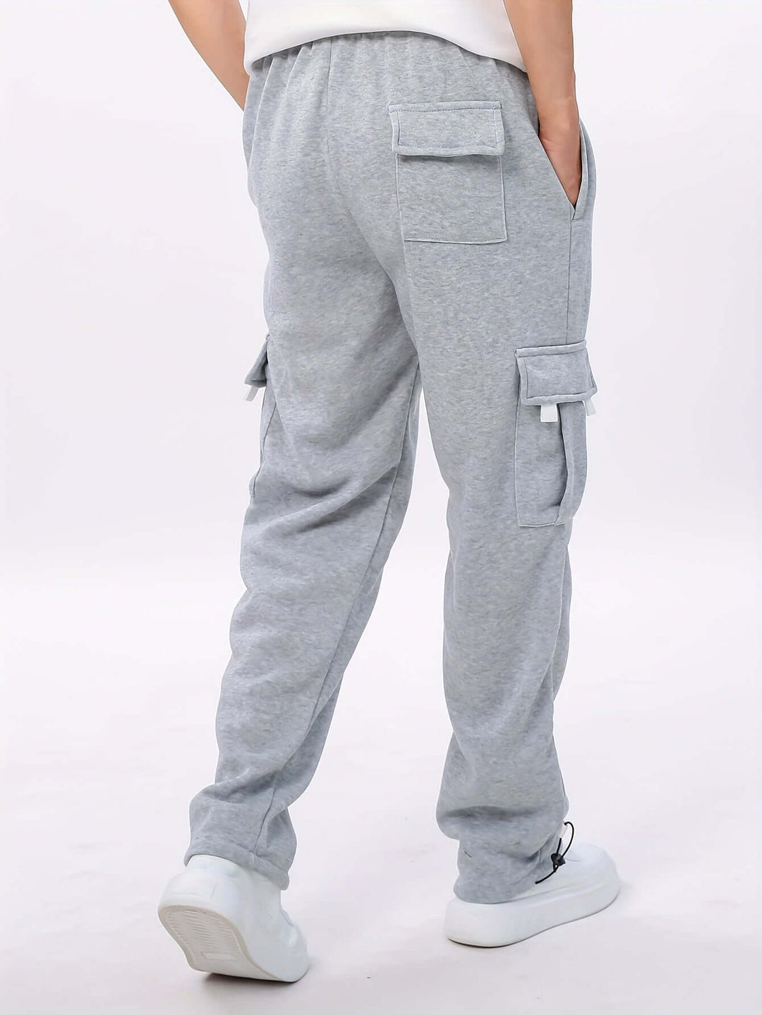 Men's Fleece Cargo Joggers with Multiple Pockets