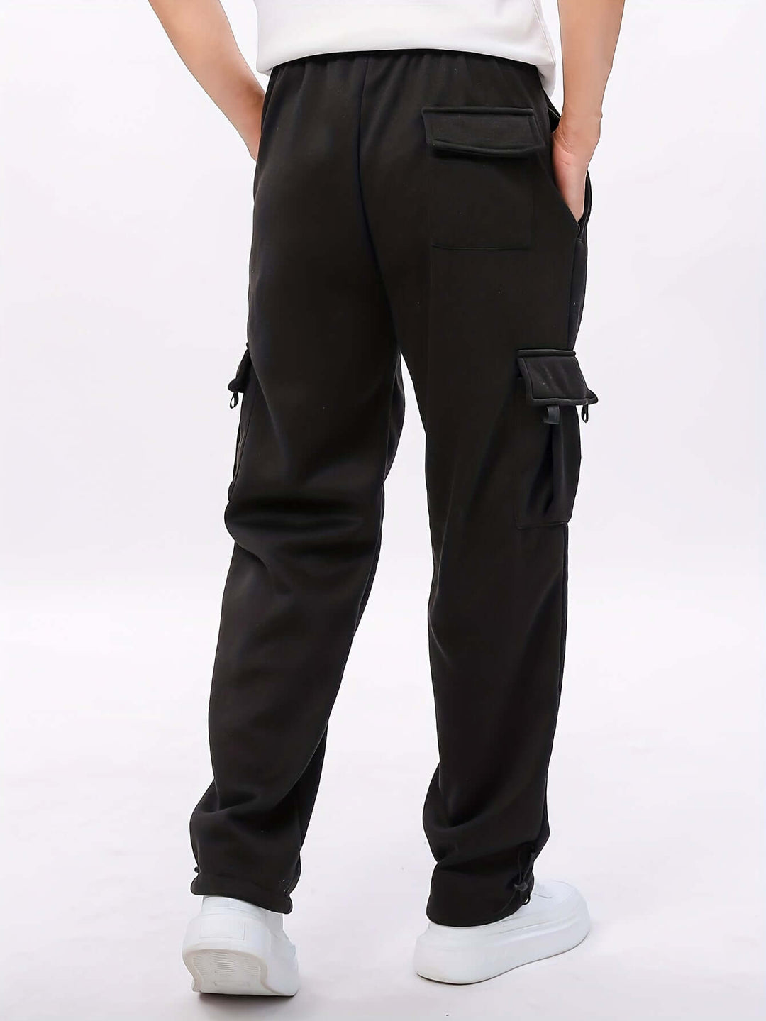Men's Fleece Cargo Joggers with Multiple Pockets