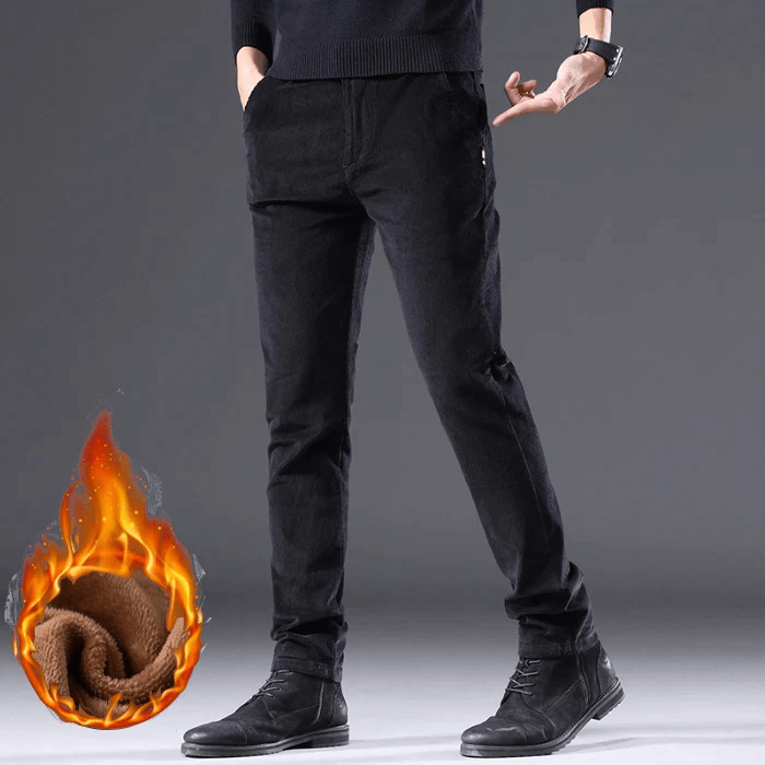Men's Fleece-Lined Corduroy Winter Pants
