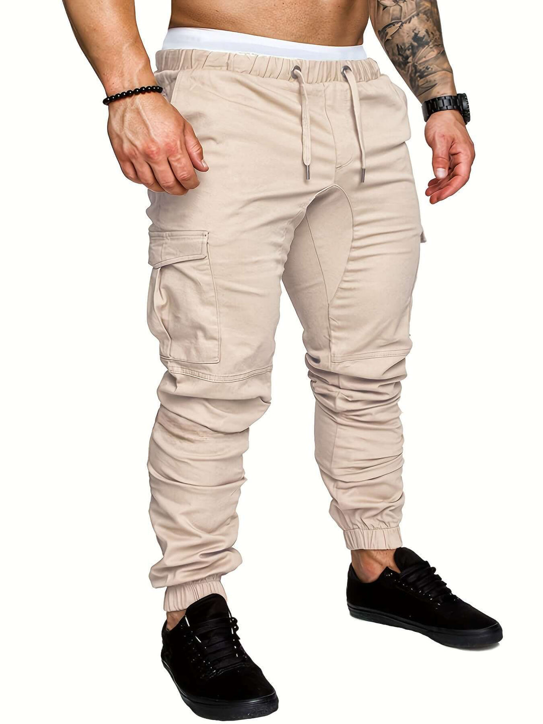 Men's Cargo Jogger Pants with Elastic Waist