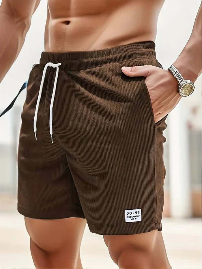 Men's Textured Casual Shorts with Drawstring