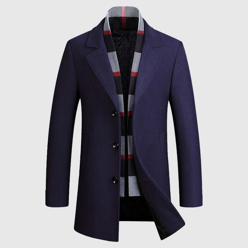 Men's Wool-Blend Shawl Collar Coat