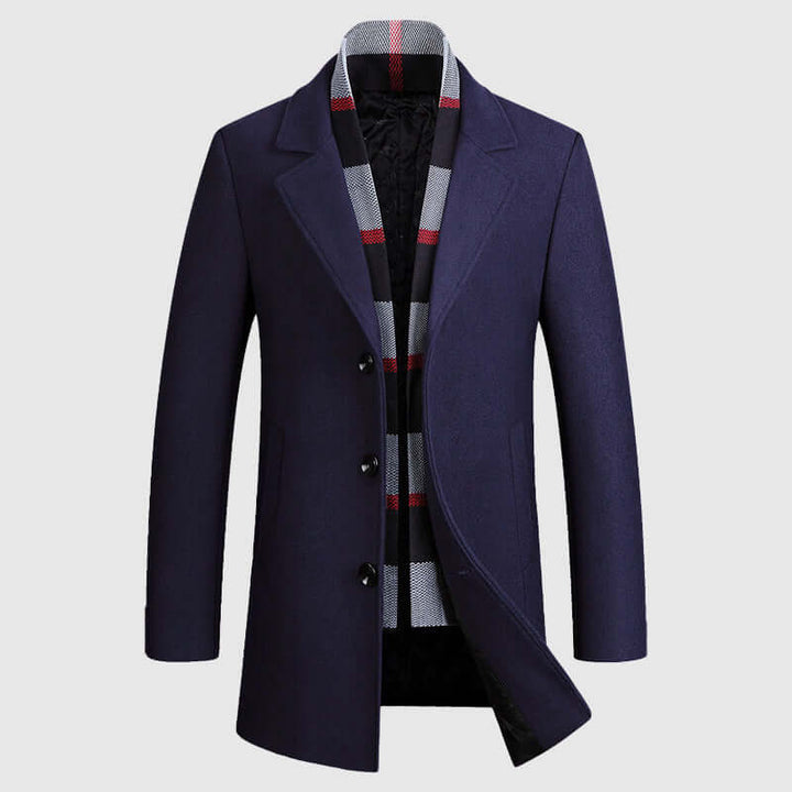 Men's Wool-Blend Shawl Collar Coat