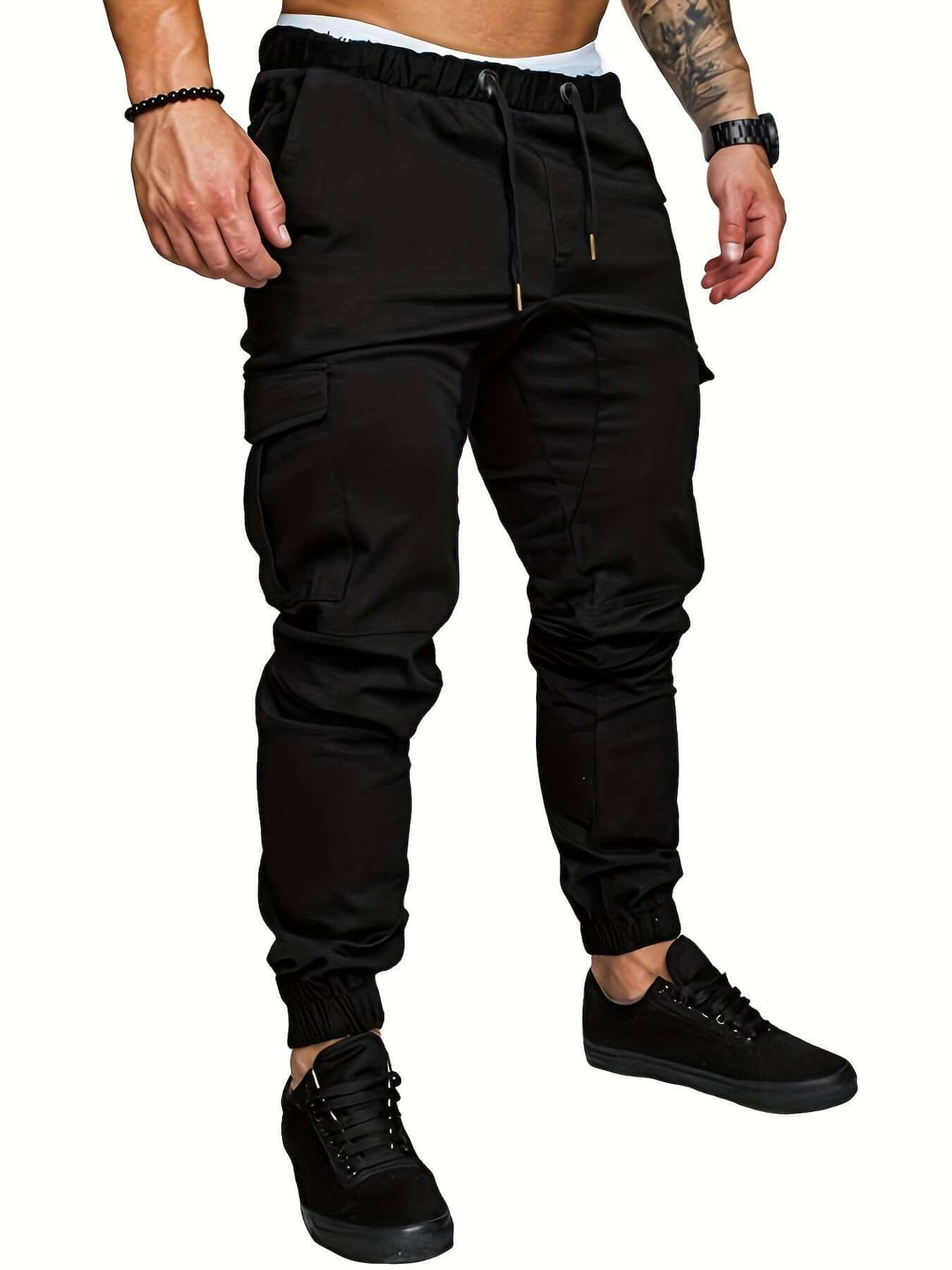 Men's Cargo Jogger Pants with Elastic Waist