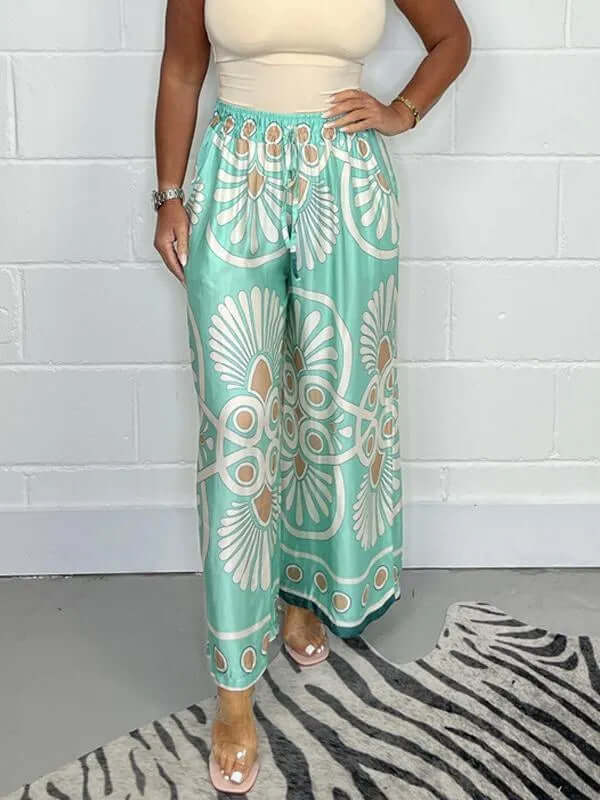 Women's Geometric Print Palazzo Pants