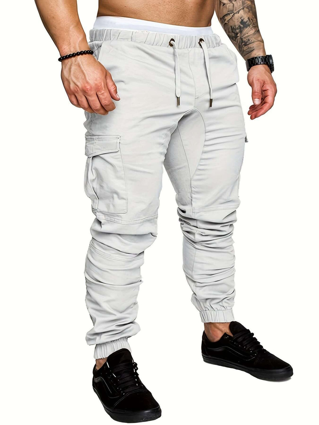 Men's Cargo Jogger Pants with Elastic Waist