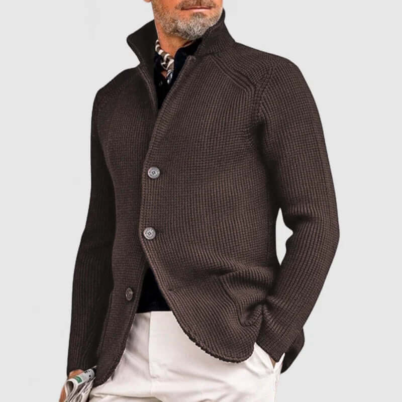 Men's Knitted Cardigan with Pockets