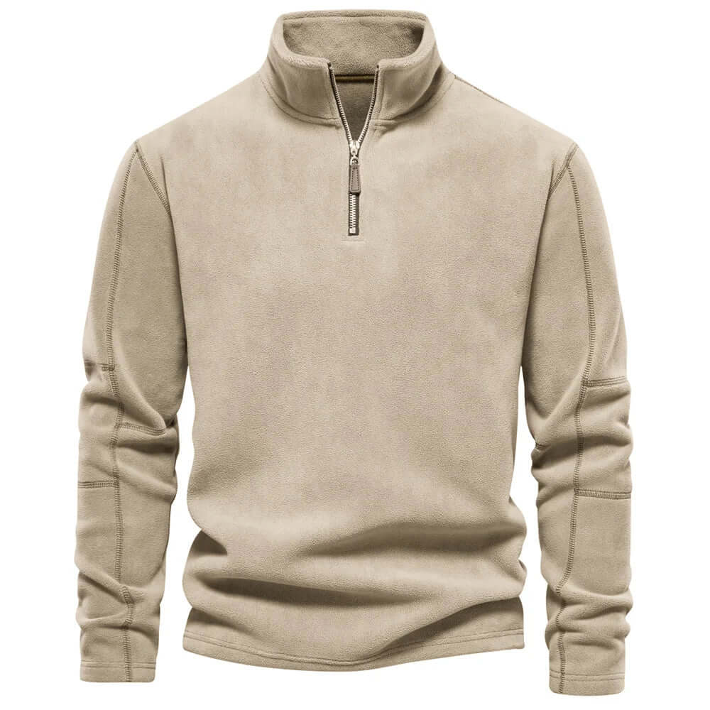 Men's Fleece Jacket with Stand-Up Collar