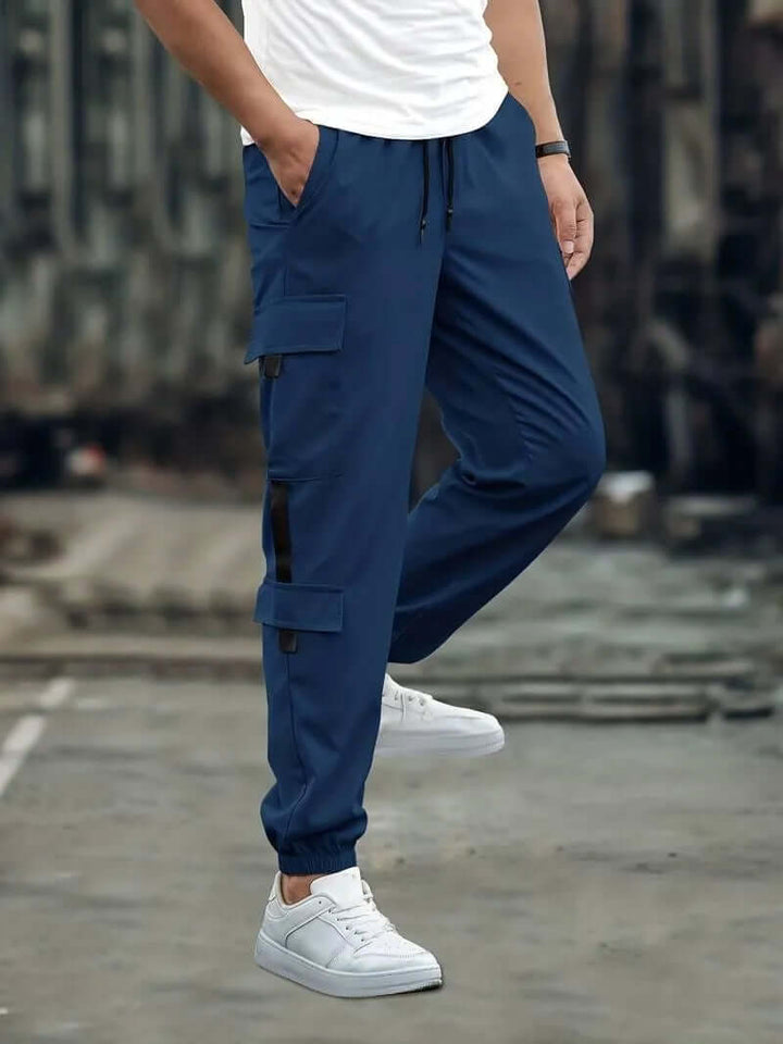 Men's Relaxed Fit Cargo Joggers with Drawstring