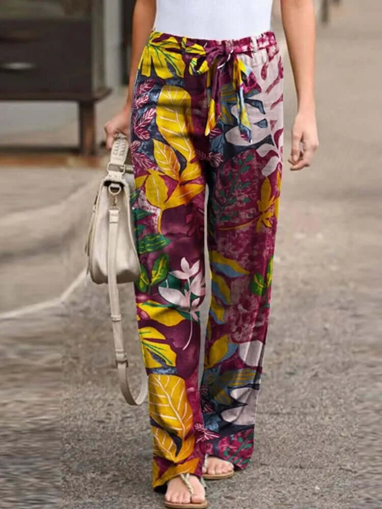 Women's Floral Wide-Leg Pants