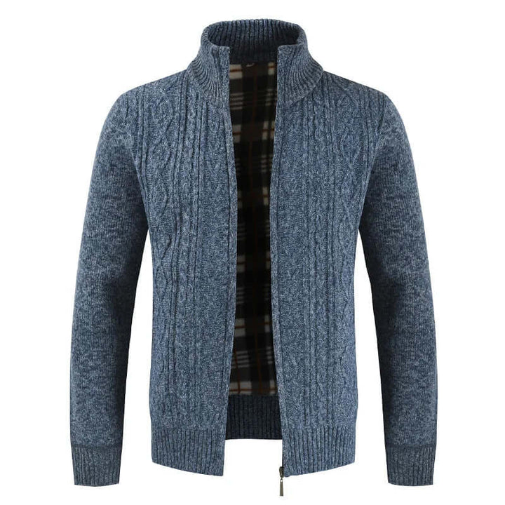 Men's Cable Knit Zip Cardigan