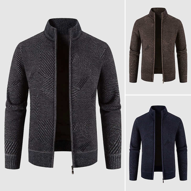 Men's Geometric Knitted Cardigan Jacket