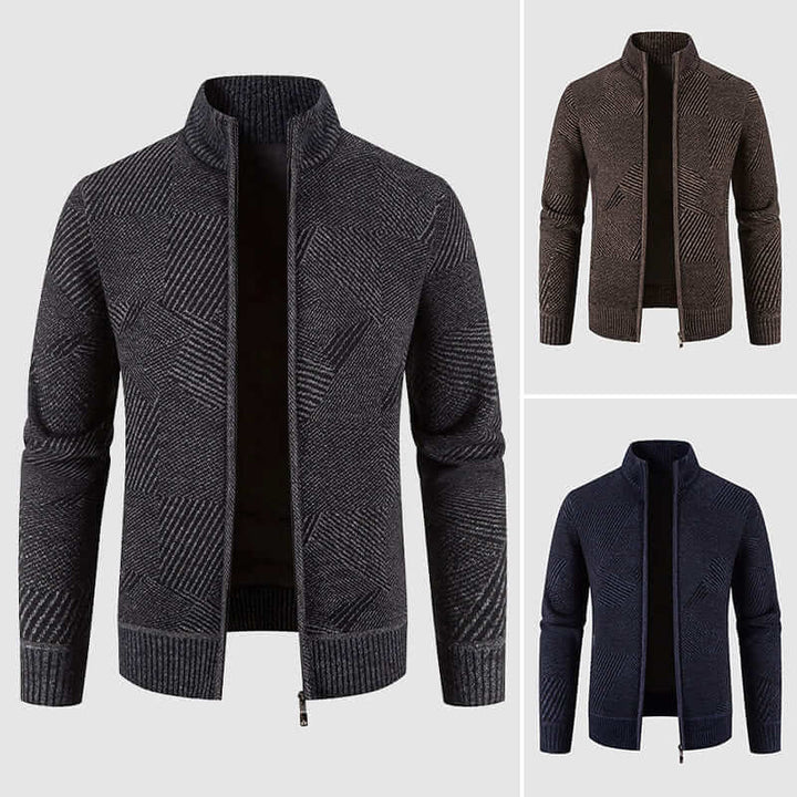 Men's Geometric Knitted Cardigan Jacket
