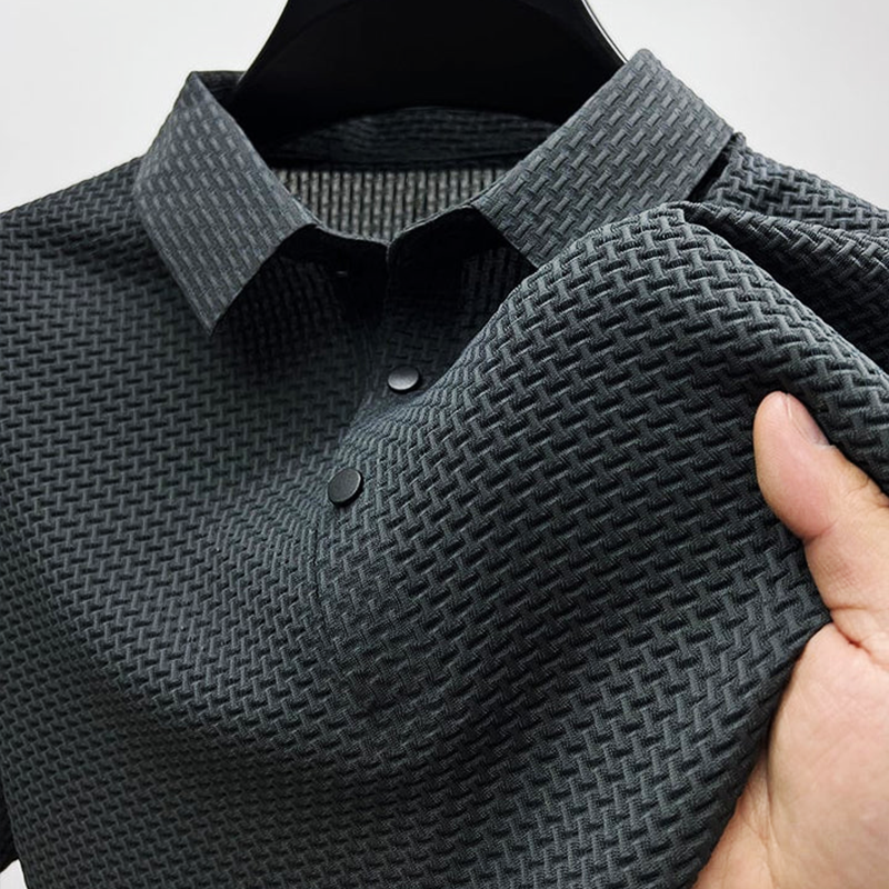 "Elegant men's polo shirt, summer-ready, sleek design in soft, breathable fabric for a stylish, sophisticated look."