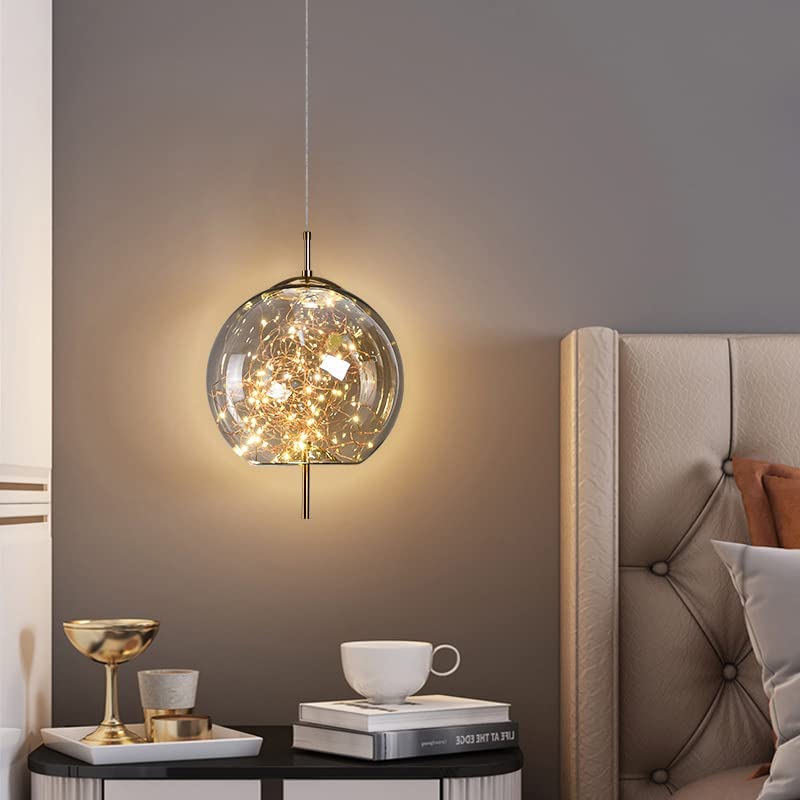 Elegant Scandinavian LED pendant light with sleek glass design; perfect for modern spaces, enhancing ambiance with soft glow.
