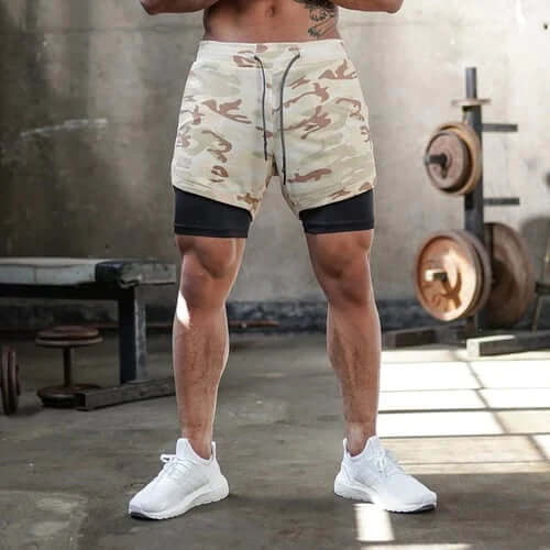 Men's Double-Layer Fitness Shorts