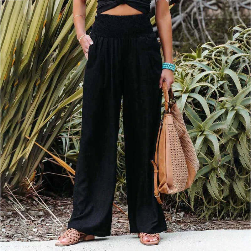 Wide Leg Linen Trousers