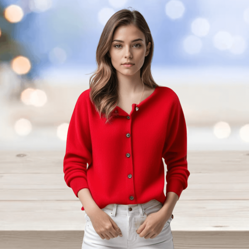 Women's Cashmere Cardigan with V-Neck