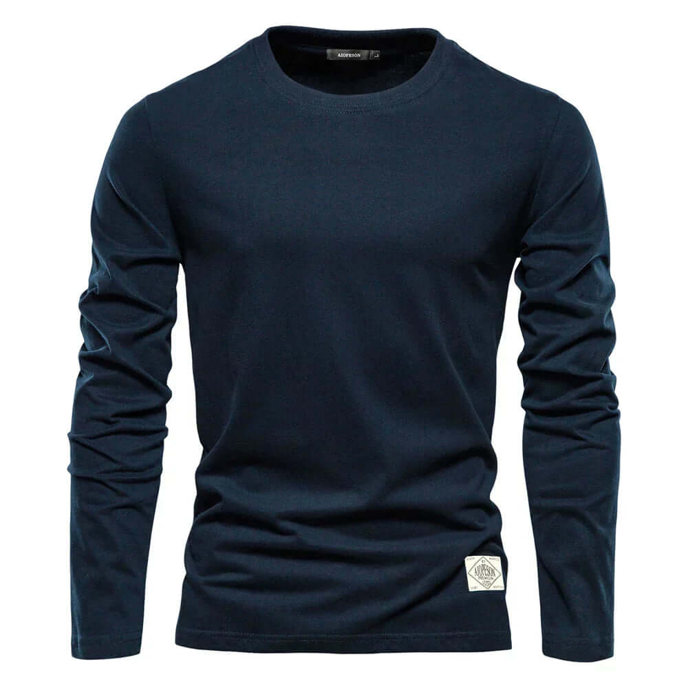 Men's Cotton Blend Casual Long Sleeve T-Shirt