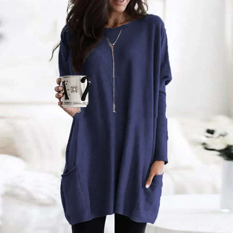 Oversized Cotton Tunic Sweater for Women