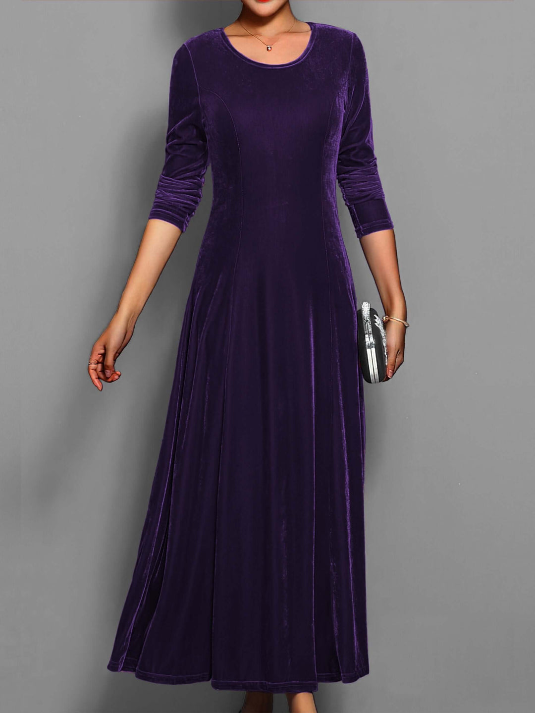 Women's Velvet Midi Dress