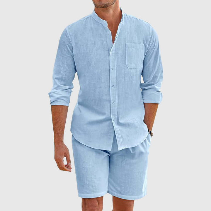 Men's Cotton Blend Shirt & Shorts Set