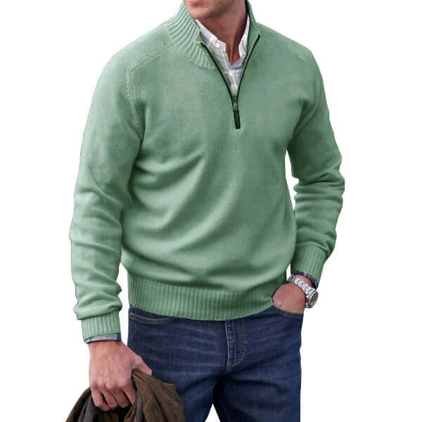 Men's Cashmere Zip Sweater